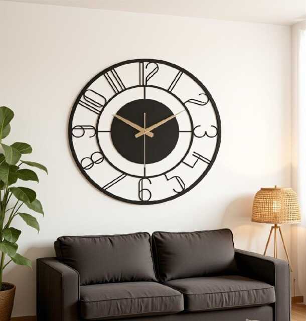Large Metal Wall Clock, Oversized Mid Century Modern Farmhouse Decor, Tree Branch Sign, Mothers Day Gift For Mom, Wall Decor, Silent Mechanism - image 1