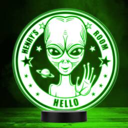 Waving Alien Planet & Stars Led Lamp Personalised Gift Night Light - Bedroom - thumbnail 1