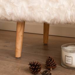 Sheepskin Bedstool - Pure White Bench Made in Englanf - thumbnail 3