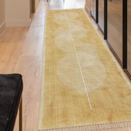 Brown Cotton Rug, Indian Handmade Boho Area Rug - thumbnail 2
