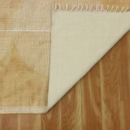 Brown Cotton Rug, Indian Handmade Boho Area Rug - thumbnail 4