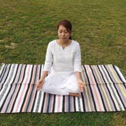 Artisan Organic Cotton Yoga & Meditation Rugs, Handwoven Floor Mat, Indian Handloomed Rug, Cotton Mat, Natural Fibre Rug - thumbnail 3