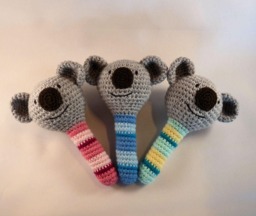 Crochet Koala Baby Rattle, Aussie Animal Toy, Australian Made