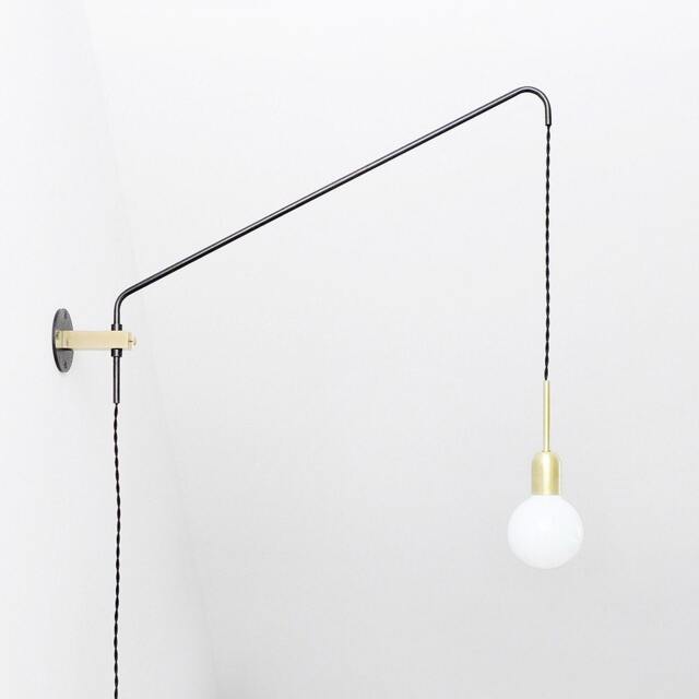 Modern Brass Balance Wall Lamp Oxidized Steel Sconce - image 1