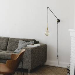 Modern Brass Balance Wall Lamp Oxidized Steel Sconce - thumbnail 2