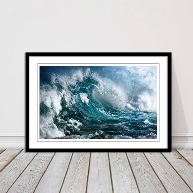 Ocean Waves. Framed Picture Print With A Choice Of Frame Colours. Seascape - image 1