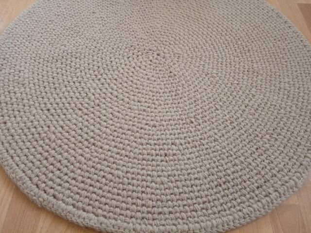 Handmade Wool Round Rug, Scandinavian Style - image 1