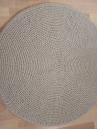 Handmade Wool Round Rug, Scandinavian Style - thumbnail 3