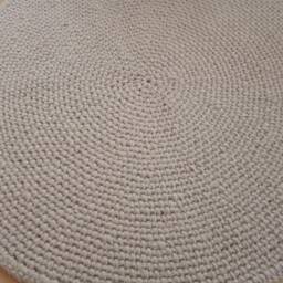 Handmade Wool Round Rug, Scandinavian Style - thumbnail 2