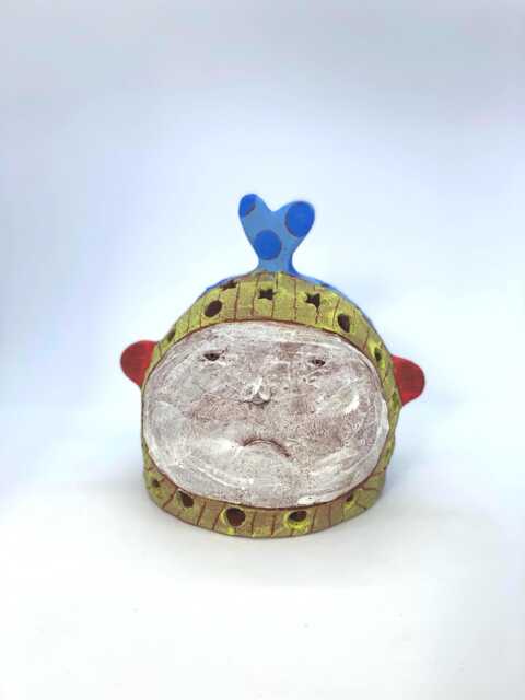 Funky Ceramic Luminary Colorful Handmade Candle Holder - image 1