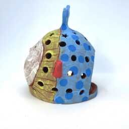 Funky Ceramic Luminary Colorful Handmade Candle Holder - thumbnail 3