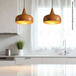 Rustic Copper Pendant Light - Handmade Fire-Aged Kitchen Island Fixture in Multiple Sizes - thumbnail 3