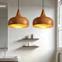 Rustic Copper Pendant Light - Handmade Fire-Aged Kitchen Island Fixture in Multiple Sizes