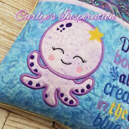 Deep Blue Sea Bundle Storybook Pillow Designs - 5x7 Design Includes 2 Digital Designs Girl Octopus Applique Animal Nautical - thumbnail 2