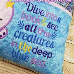 Deep Blue Sea Bundle Storybook Pillow Designs - 5x7 Design Includes 2 Digital Designs Girl Octopus Applique Animal Nautical - thumbnail 3