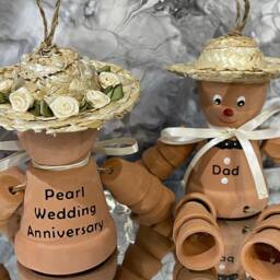 30Th Pearl Wedding Anniversary Gift, Personalised Flowerpot Couple, Plant Pot Person Garden Ornament, Keepsake - thumbnail 3