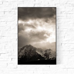 Mountain Wall Art, Instant Nordic Print, Minimalist Modern Decor, Black & White Art Photo Poster, Download - thumbnail 2