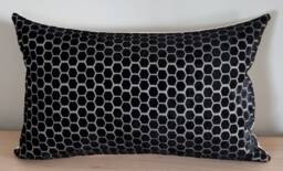 Designers Guild Jabot Noir & Omega Velvet Cushion Cover 35x55 cm