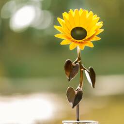 Personalized Gift Hand-Forged Wrought Iron Metal Sunflower - thumbnail 3