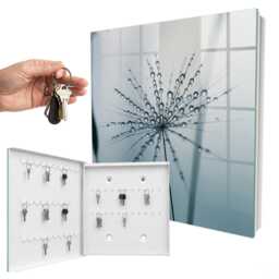 Magic Dandelion Key Cabinet For Home, Gray Industrial Box, Minimalist Nature, Lovers Of Subtle Details - thumbnail 2