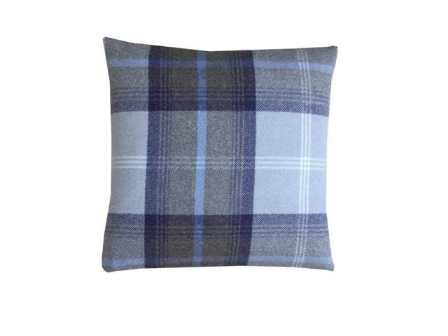 Balmoral Tartan Plaid Cushion Cover Blue Grey Tweed Pillow Sham - image 1