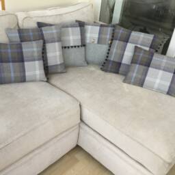 Balmoral Tartan Plaid Cushion Cover Blue Grey Tweed Pillow Sham - thumbnail 2