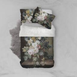 Floral Oil Painting Duvet Cover Set, Vintage Botanical Bedding - thumbnail 3