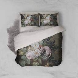 Floral Oil Painting Duvet Cover Set, Vintage Botanical Bedding - thumbnail 2