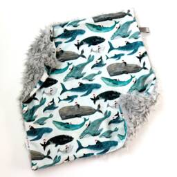 Dream Lovie. Security Blanket. Personalized Lovey. Faux Fur Whale Rider. Mini Baby Minky Shower Gift - thumbnail 3