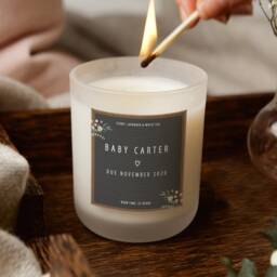 Pregnancy Reveal Idea Baby Candle Frosted Glass Scented - Personalised Gifts - thumbnail 2