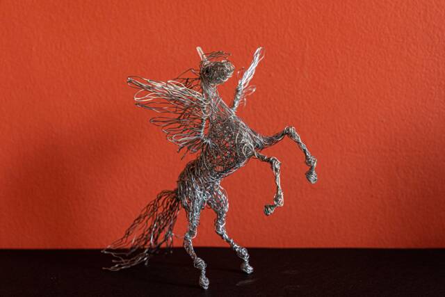 Pegasus Unicorn, Wire Horse, Unicorn Winged Gift, Fantasy Collectible, Art, Decor, Mythic Creature - image 1