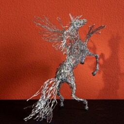 Pegasus Unicorn, Wire Horse, Unicorn Winged Gift, Fantasy Collectible, Art, Decor, Mythic Creature - thumbnail 3