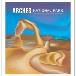 Arches National Park Poster, Art, Utah Print, Skyline, Map, Art Gift, - Style Code E8-O-Arch - thumbnail 3