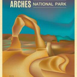 Arches National Park Poster, Art, Utah Print, Skyline, Map, Art Gift, - Style Code E8-O-Arch - thumbnail 2