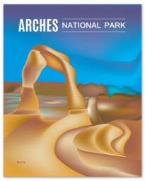 Arches National Park Poster, Art, Utah Print, Skyline, Map, Art Gift, - Style Code E8-O-Arch - thumbnail 1