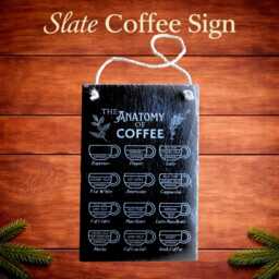 Anatomy Of Coffee Slate Sign, Bar Wall Decor, Rustic Kitchen Art - thumbnail 1
