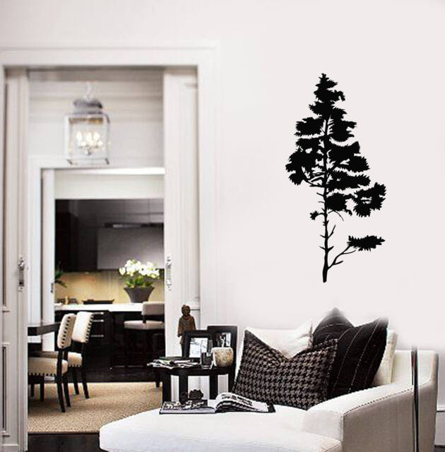 Pine Tree Vinyl Wall Decal Nature Room Art Decoration Home Decor Idea Stickers Mural - #2655Di - image 1