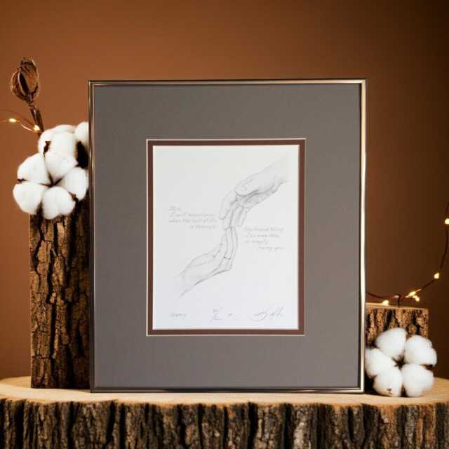 Legacy Dot Art Print Hands, Poem, Signed & Numbered - image 1