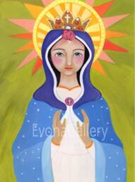 Our Lady Of Knock, Virgin Mary, Queen Ireland, Print Mounted On Wood, Catholic Gift, Religious Icon, Confirmation Art Wood Block - thumbnail 3