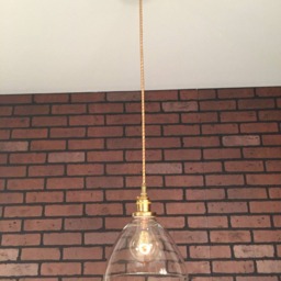 "Industrial Pendant Light -Brass 8"" Clear Glass Cone Shade With Patented ""Huila Electrical Connectors" - thumbnail 2