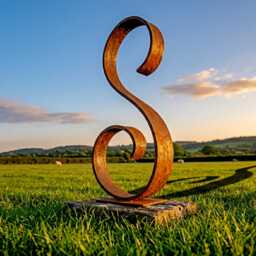 Garden Metal Sculpture Abstract Modern Art, Rustic Patina Finish - thumbnail 2