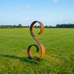 Garden Metal Sculpture Abstract Modern Art, Rustic Patina Finish - thumbnail 4