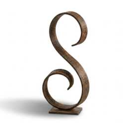 Garden Metal Sculpture Abstract Modern Art, Rustic Patina Finish - thumbnail 3