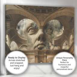 Surreal Classical Stone Face Architectural Fantasy Canvas Wall Art Print Decor Picture Ready To Hang - thumbnail 3