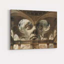 Surreal Classical Stone Face Architectural Fantasy Canvas Wall Art Print Decor Picture Ready To Hang - thumbnail 4