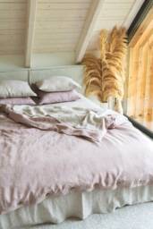 Linen Bedding Set in Dusty Rose. Boho Linen Duvet Cover Set. Pink - thumbnail 1