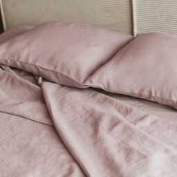 Linen Bedding Set in Dusty Rose. Boho Linen Duvet Cover Set. Pink - thumbnail 3