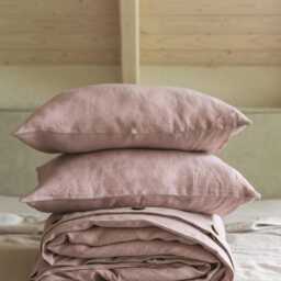 Linen Bedding Set in Dusty Rose. Boho Linen Duvet Cover Set. Pink - thumbnail 2