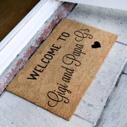 Welcome To Gigi & Papa G's Custom Rug - Personalized Grandparent Door Mat Coir Gift Idea - thumbnail 2