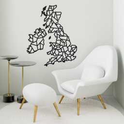 Geometric United Kingdom Map, Steel Wall Art, British Pride - thumbnail 3